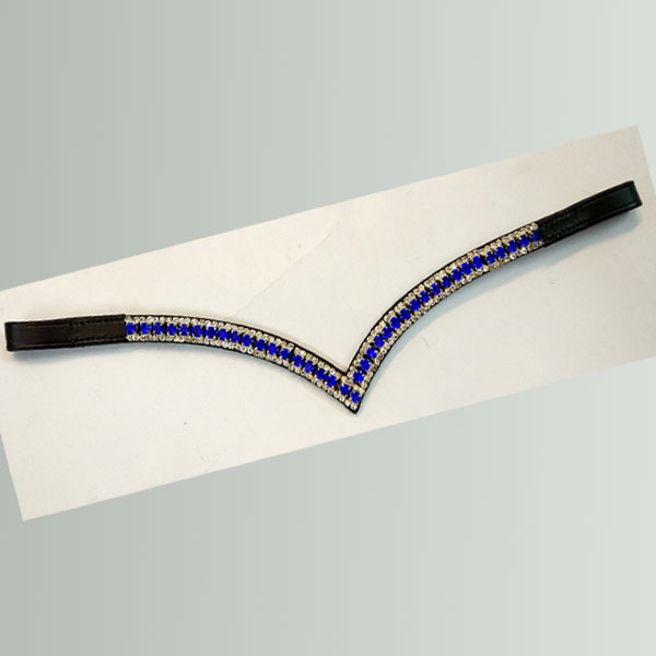 PBRBN05 V SHAPE BLACK BLUE CRSTAL BROW BAND