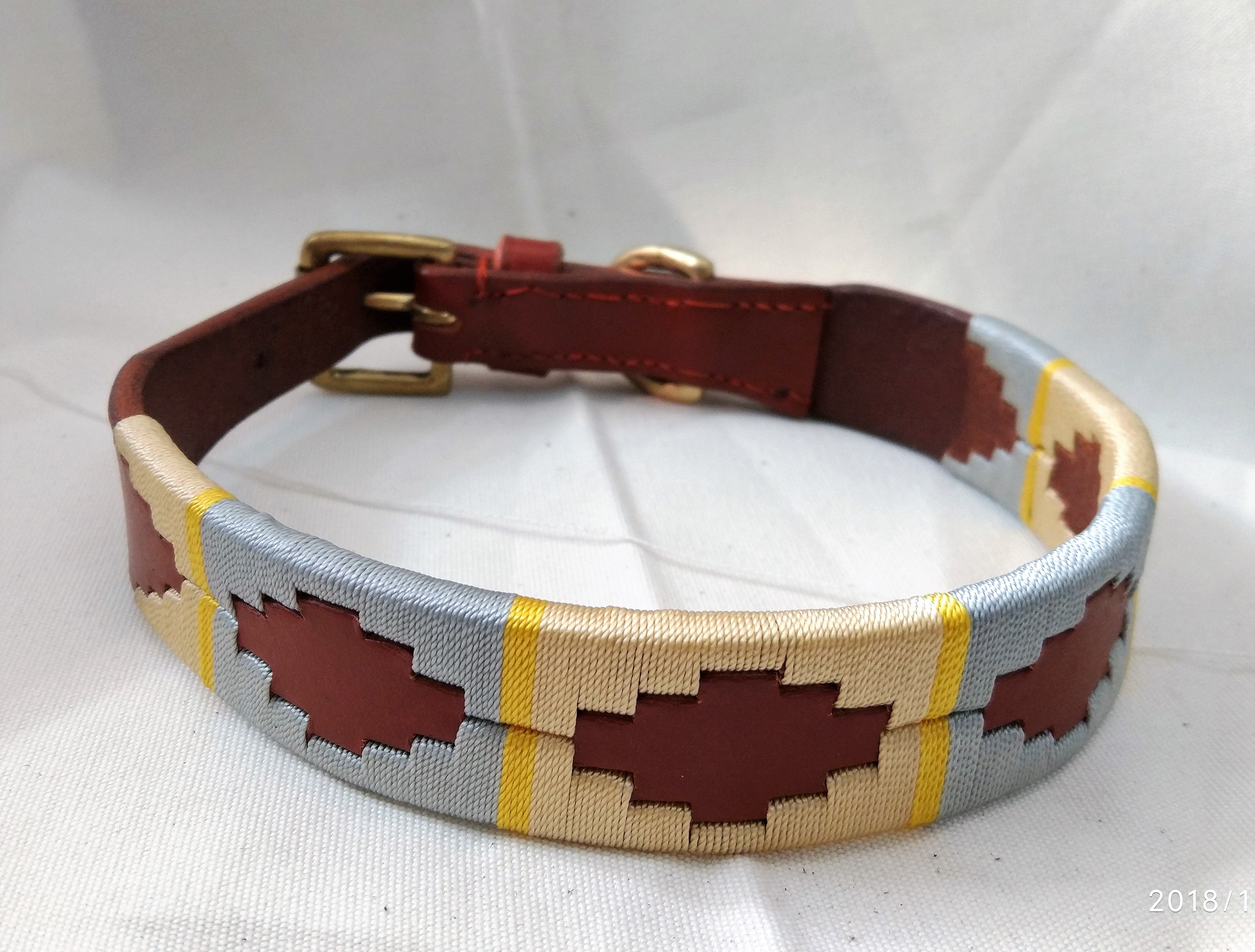 0301 Argentinian leather polo Dog collar